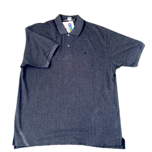 NWT Mens Royal Caribbean Cruise Gray Pinstripe Polo T shirt Size L